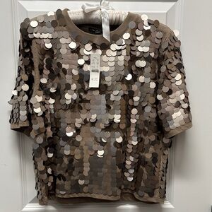 J. Crew Metallic Sequin Top S